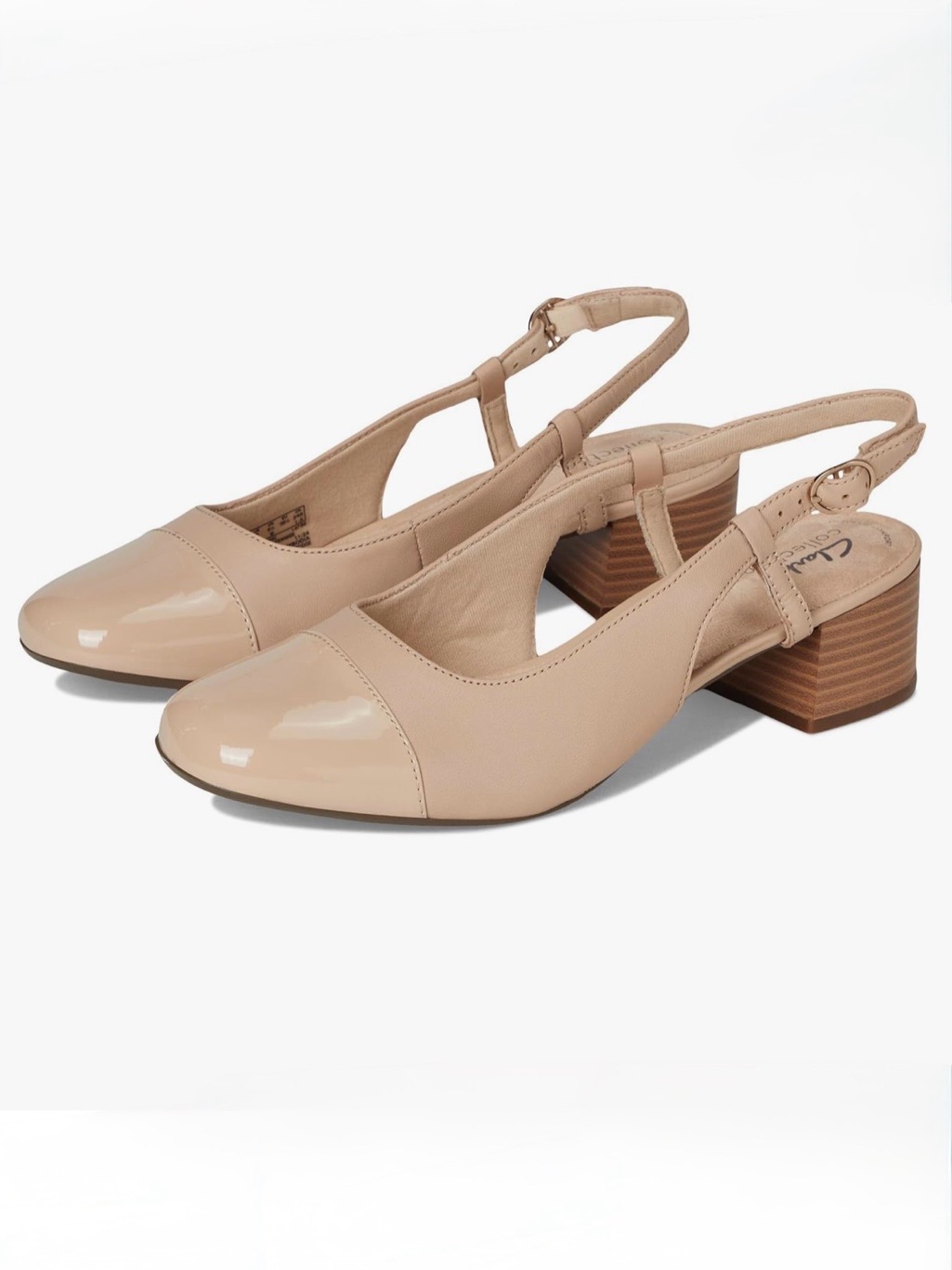 Clarks Marilyn Rose Leather Adjustable Strap Shoe Block Heel Size 9.5 Wide New